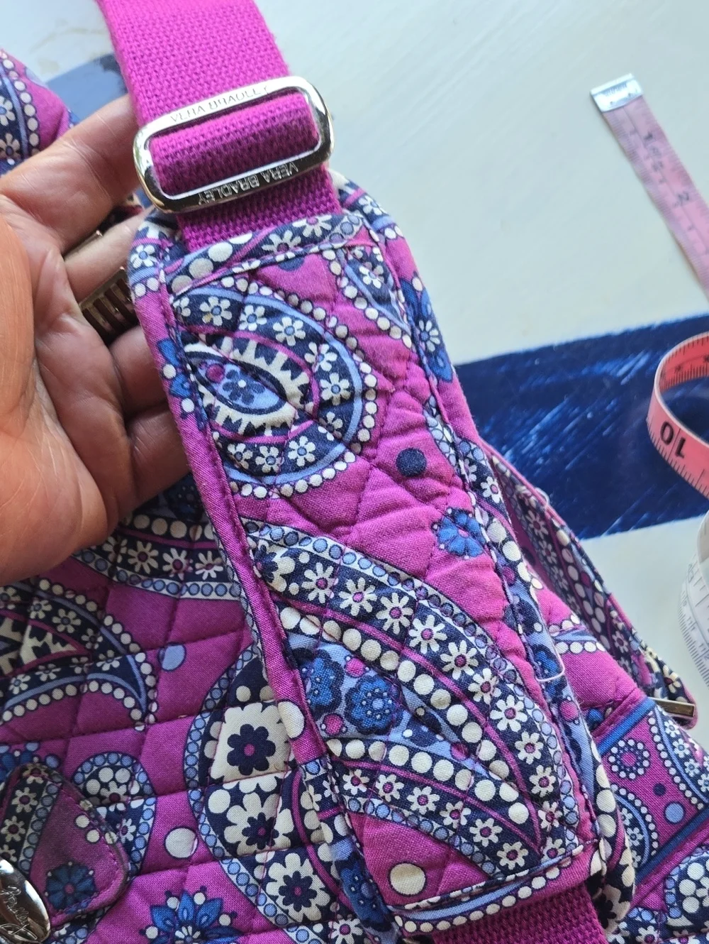 Vera Bradley Boysenberry Paisley Print Pink And Blue Quilted Laptop Bag